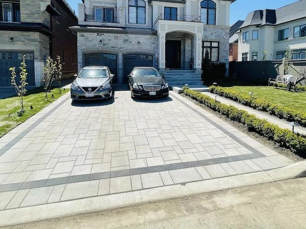 Interlock driveway near a house in Vaughan, Ontario