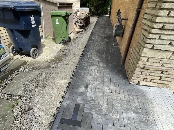 Walkway made of Techo Block stone (high end price) in Toronto, Ontario
