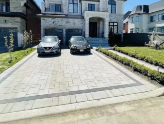 Interlock Driveway in Ontario next to a house