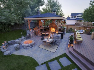 Backyard patio in house in Ontario